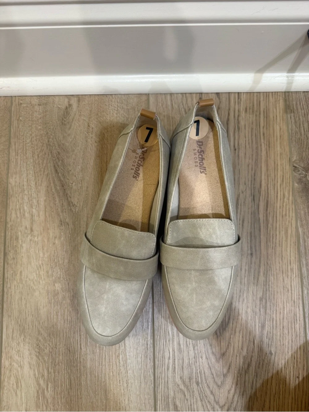 Dr. Scholl's Women's Nice Day Max Platform Wedge Loafers Light Taupe NWOT 7